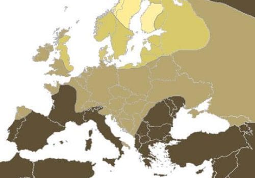 Mapa de rubios en Europa